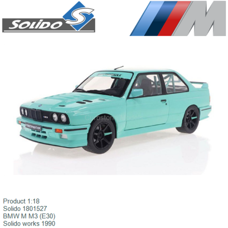 Product 1:18 | Solido 1801527 | BMW M M3 (E30) | Solido works 1990