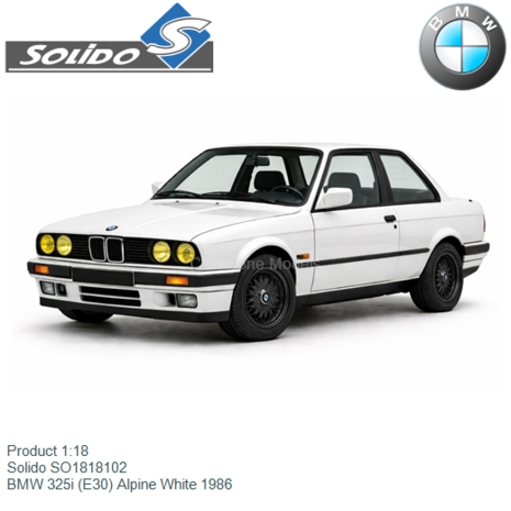 Product 1:18 | Solido SO1818102 | BMW 325i (E30) Alpine White 1986