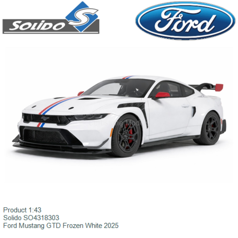 Product 1:43 | Solido SO4318303 | Ford Mustang GTD Frozen White 2025