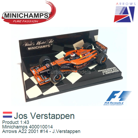 Product 1:43 | Minichamps 400010014 | Arrows A22 2001 #14 - J.Verstappen