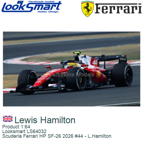Product 1:64 | Looksmart LS64032 | Scuderia Ferrari HP SF-26 2026 #44 - L.Hamilton