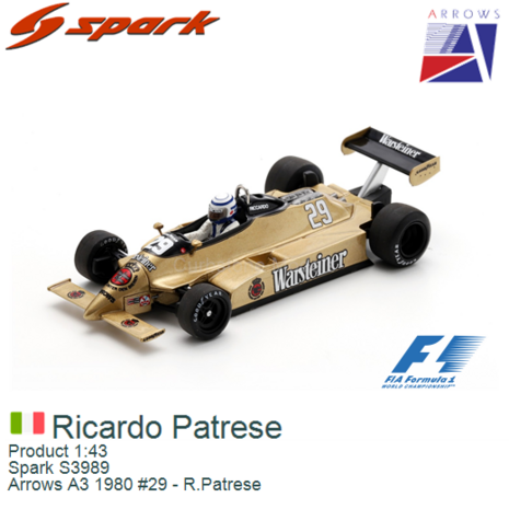 Product 1:43 | Spark S3989 | Arrows A3 1980 #29 - R.Patrese