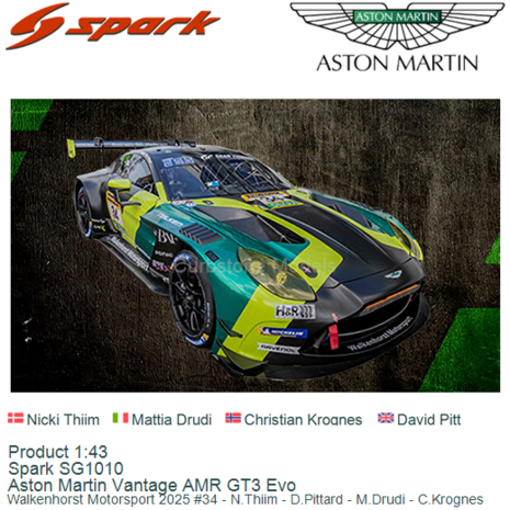Product 1:43 | Spark SG1010 | Aston Martin Vantage AMR GT3 Evo | Walkenhorst Motorsport 2025 #34 - N.Thiim - D.Pittard - M.Drud