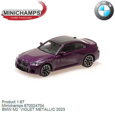 Product 1:87 | Minichamps 870024704 | BMW M2  VIOLET METALLIC 2023