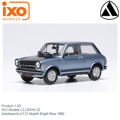 Product 1:43 | IXO-Models CLC641N.22 | Autobianchi A112 Abarth Bright Blue 1980