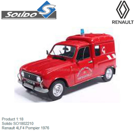 Product 1:18 | Solido SO1802210 | Renault 4LF4 Pompier 1976
