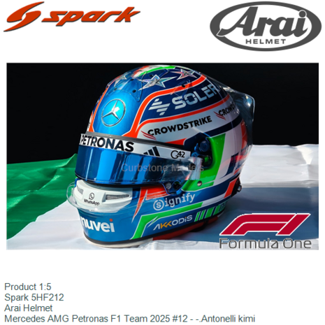 Product 1:5 | Spark 5HF212 | Arai Helmet | Mercedes AMG Petronas F1 Team 2025 #12 - -.Antonelli kimi