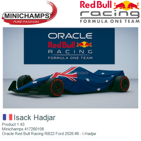 Product 1:43 | Minichamps 417260106 | Oracle Red Bull Racing RB22 Ford 2026 #6 - I.Hadjar