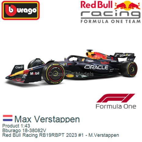 Product 1:43 | Bburago 18-38082V | Red Bull Racing RB19RBPT 2023 #1 - M.Verstappen