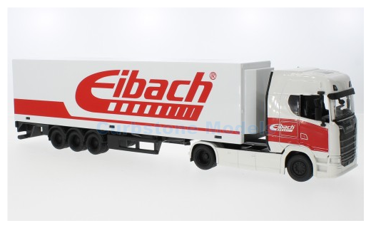 Product 1:43 | Bburago 18-31468GREY | Scania S730 Highline with trailer Red Eibach