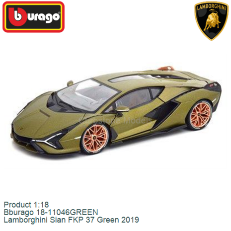 Product 1:18 | Bburago 18-11046GREEN | Lamborghini Sian FKP 37 Green 2019