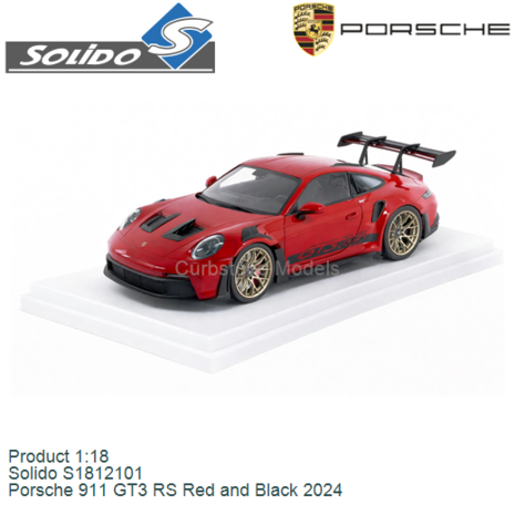 Product 1:18 | Solido S1812101 | Porsche 911 GT3 RS Red and Black 2024