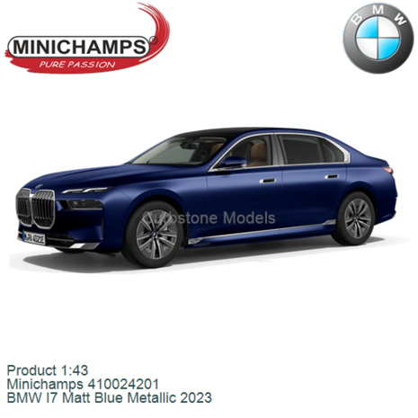 Product 1:43 | Minichamps 410024201 | BMW I7 Matt Blue Metallic 2023