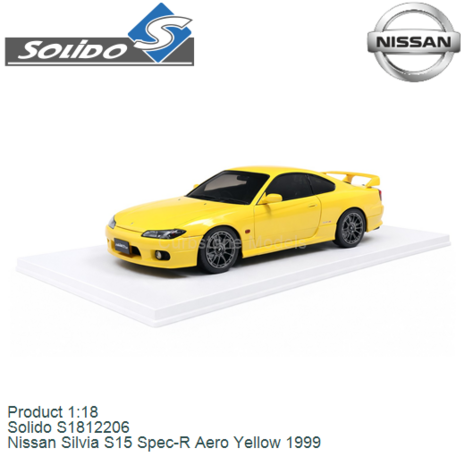 Product 1:18 | Solido S1812206 | Nissan Silvia S15 Spec-R Aero Yellow 1999