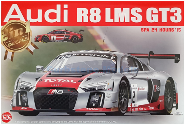 Product 1:24 | NuNu Model Kit PN24004 | Belgian Audi Club Team WRT R8 LMS GT3 2015 #1 - L.Vanthoor - R.Rast - M.Winkelhock