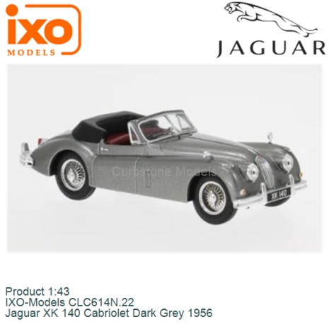 Product 1:43 | IXO-Models CLC614N.22 | Jaguar XK 140 Cabriolet Dark Grey 1956