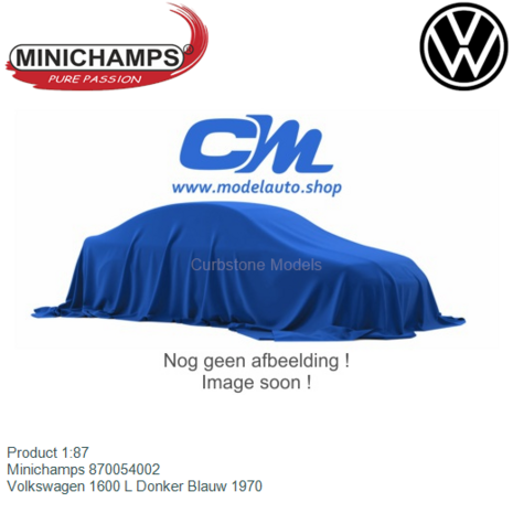 Product 1:87 | Minichamps 870054002 | Volkswagen 1600 L Donker Blauw 1970