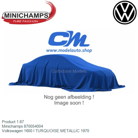 Product 1:87 | Minichamps 870054004 | Volkswagen 1600 l TURQUOISE METALLIC 1970