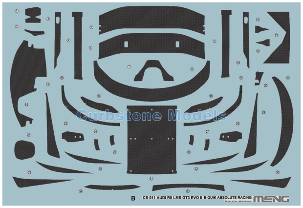 Product 1:24 | MENG CS-011 | Audi R8 LMS GT3 EVO II | B-QUIK Absolute Racing 2023 #26 - H.Kiks - A.Tangphuncharoen 