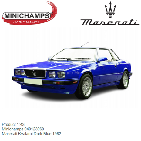 Product 1:43 | Minichamps 940123960 | Maserati Kyalami Dark Blue 1982