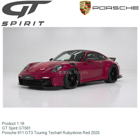 Product 1:18 | GT Spirit GT561 | Porsche 911 GT3 Touring Techart Rubystone Red 2025