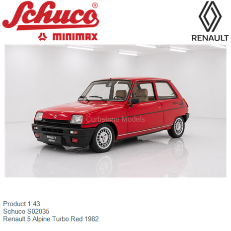 Product 1:43 | Schuco S02035 | Renault 5 Alpine Turbo Red 1982
