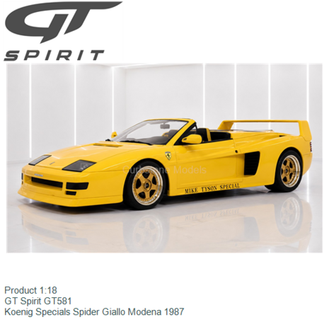 Product 1:18 | GT Spirit GT581 | Koenig Specials Spider Giallo Modena 1987