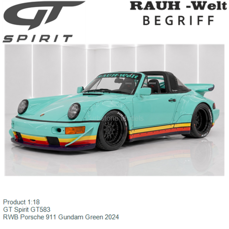 Product 1:18 | GT Spirit GT583 | RWB Porsche 911 Gundam Green 2024