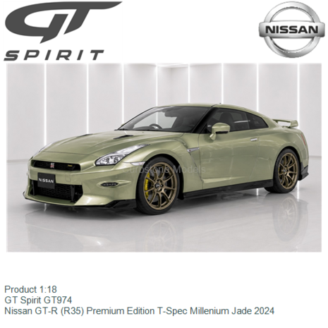 Product 1:18 | GT Spirit GT974 | Nissan GT-R (R35) Premium Edition T-Spec Millenium Jade 2024