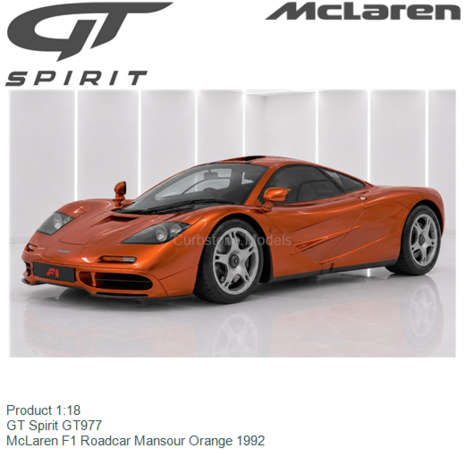 Product 1:18 | GT Spirit GT977 | McLaren F1 Roadcar Mansour Orange 1992