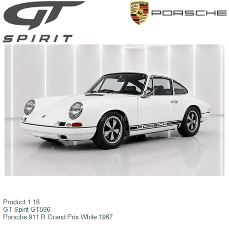 Product 1:18 | GT Spirit GT596 | Porsche 911 R Grand Prix White 1967