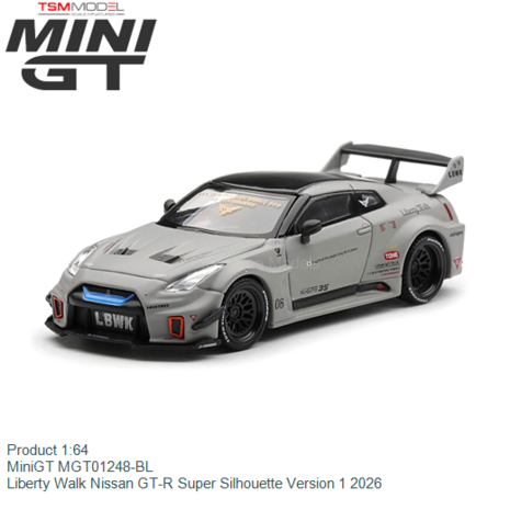Product 1:64 | MiniGT MGT01248-BL | Liberty Walk Nissan GT-R Super Silhouette Version 1 2026
