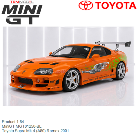Product 1:64 | MiniGT MGT01250-BL | Toyota Supra Mk.4 (A80) Romex 2001