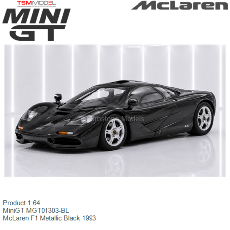 Product 1:64 | MiniGT MGT01303-BL | McLaren F1 Metallic Black 1993