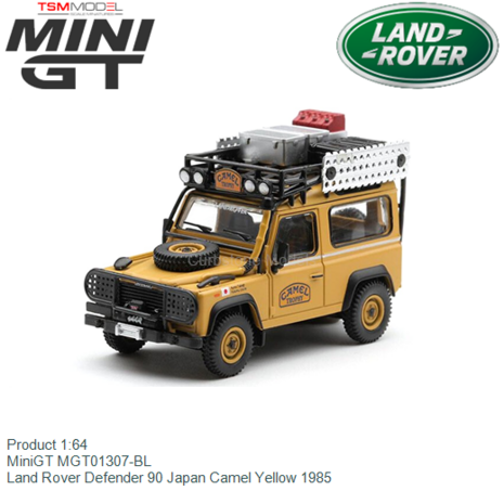 Product 1:64 | MiniGT MGT01307-BL | Land Rover Defender 90 Japan Camel Yellow 1985