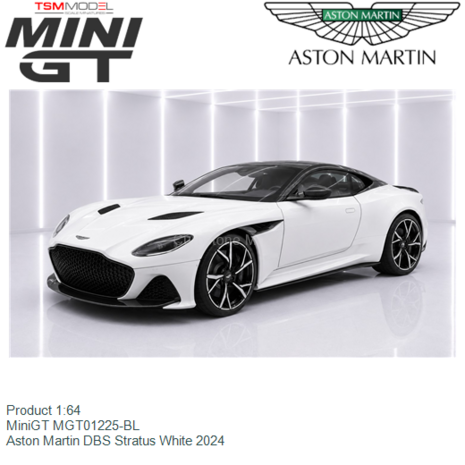 Product 1:64 | MiniGT MGT01225-BL | Aston Martin DBS Stratus White 2024