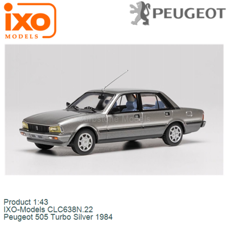 Product 1:43 | IXO-Models CLC638N.22 | Peugeot 505 Turbo Silver 1984
