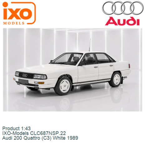Product 1:43 | IXO-Models CLC687NSP.22 | Audi 200 Quattro (C3) White 1989
