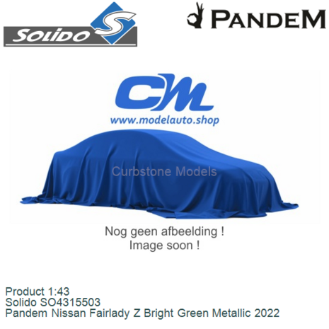 Product 1:43 | Solido SO4315503 | Pandem Nissan Fairlady Z Bright Green Metallic 2022