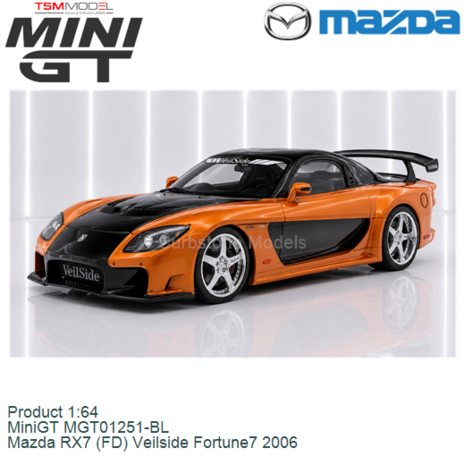 Product 1:64 | MiniGT MGT01251-BL | Mazda RX7 (FD) Veilside Fortune7 2006