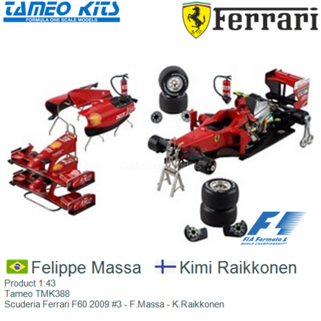 Product 1:43 | Tameo TMK388 | Scuderia Ferrari F60 2009 #3 - F.Massa - K.Raikkonen
