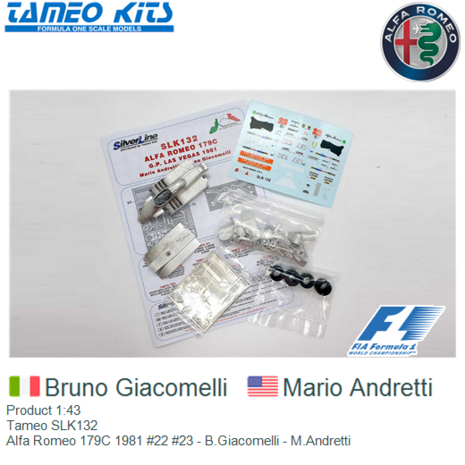 Product 1:43 | Tameo SLK132 | Alfa Romeo 179C 1981 #22 #23 - B.Giacomelli - M.Andretti