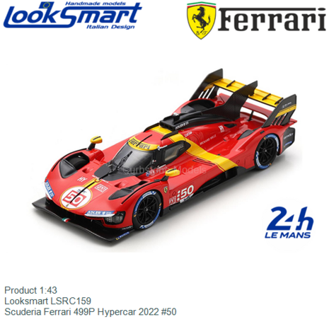 Product 1:43 | Looksmart LSRC159 | Scuderia Ferrari 499P Hypercar 2022 #50
