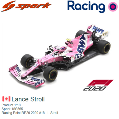 Product 1:18 | Spark 18S565 | Racing Point RP20 2020 #18 - L.Stroll