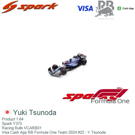 Product 1:64 | Spark Y373 | Racing Bulls VCARB01 | Visa Cash App RB Formula One Team 2024 #22 - Y.Tsunoda