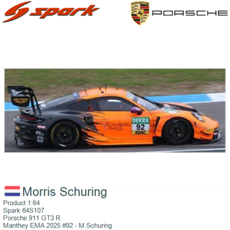 Product 1:64 | Spark 64S107 | Porsche 911 GT3 R | Manthey EMA 2025 #92 - M.Schuring