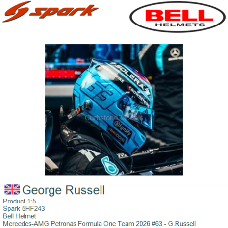 Product 1:5 | Spark 5HF243 | Bell Helmet | Mercedes-AMG Petronas Formula One Team 2026 #63 - G.Russell
