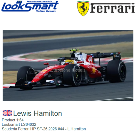 Product 1:64 | Looksmart LS64032 | Scuderia Ferrari HP SF-26 2026 #44 - L.Hamilton