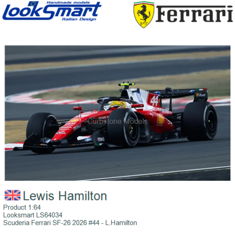 Product 1:64 | Looksmart LS64034 | Scuderia Ferrari SF-26 2026 #44 - L.Hamilton
