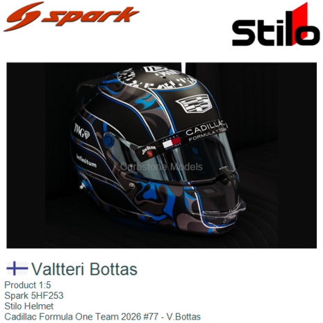 Product 1:5 | Spark 5HF253 | Stilo Helmet | Cadillac Formula One Team 2026 #77 - V.Bottas